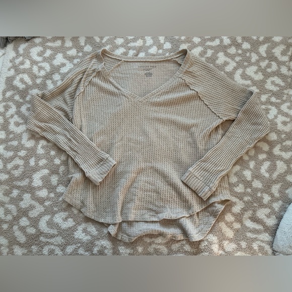AMERICAN EAGLE WAFFLE KNIT TOP - Picture 1 of 2